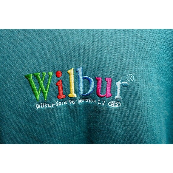 Wilbur mens Soot 96' Version 1.2 Hoodie Sweatshirt S Green Embroidered Pullover - Picture 2 of 9